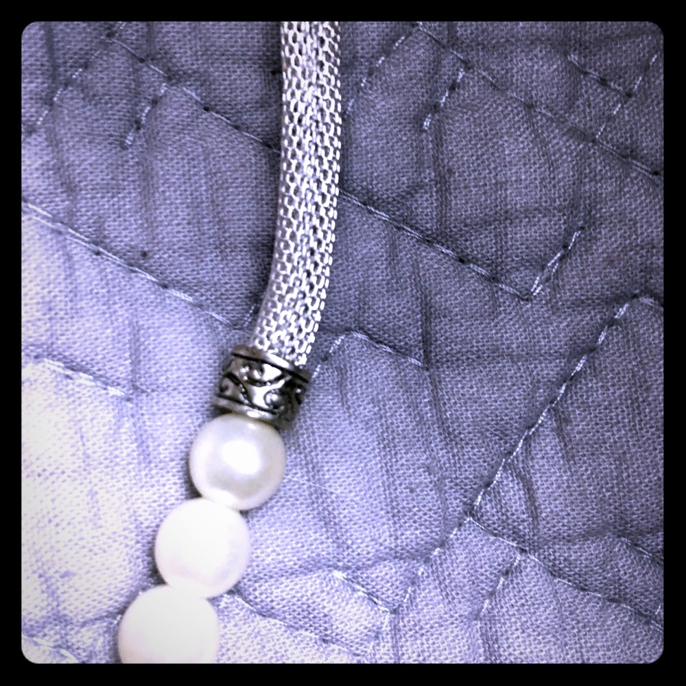 💕Mesh Tube Pearl Necklace.